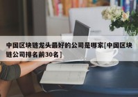 中国区块链龙头最好的公司是哪家[中国区块链公司排名前30名]